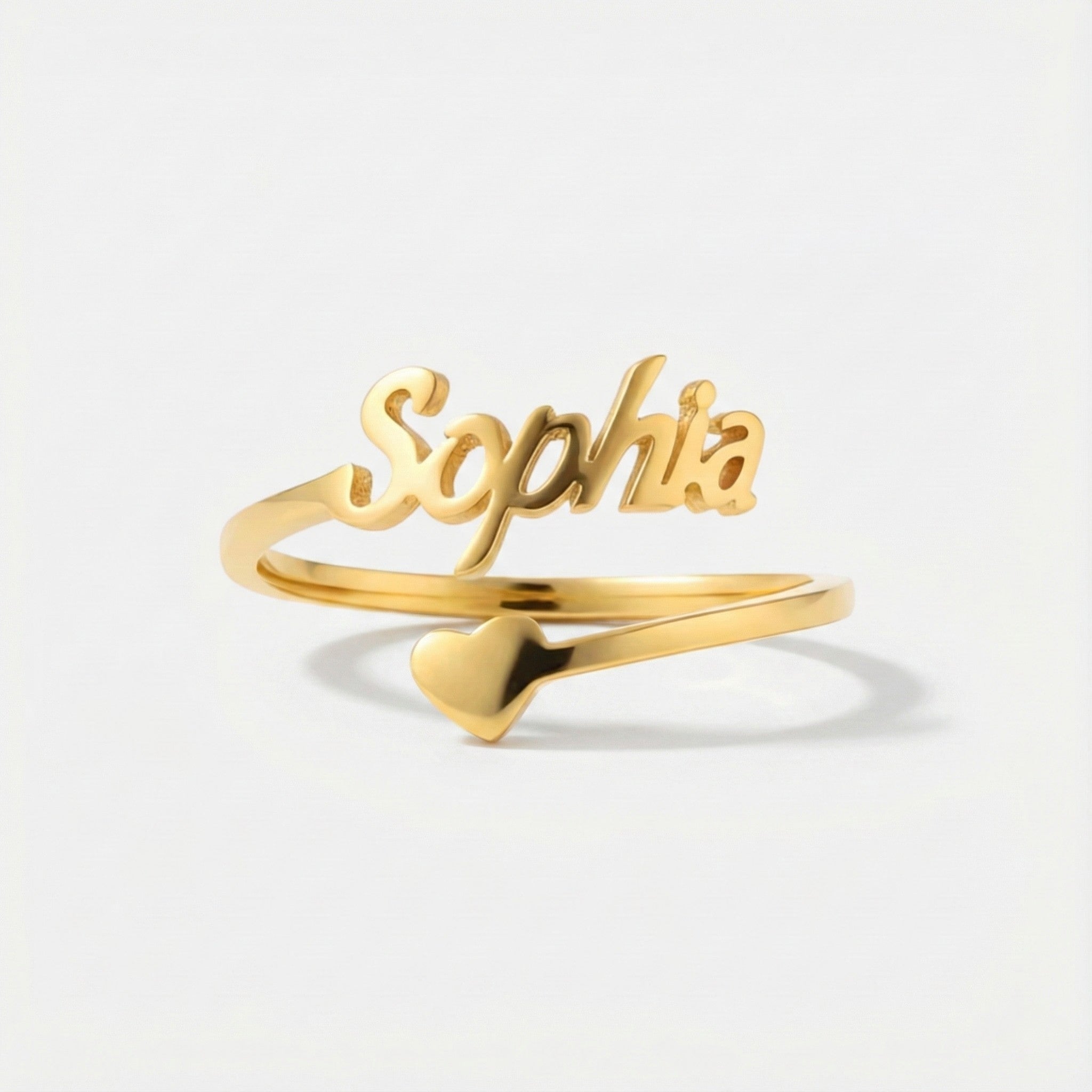 Personalized Name Heart Ring