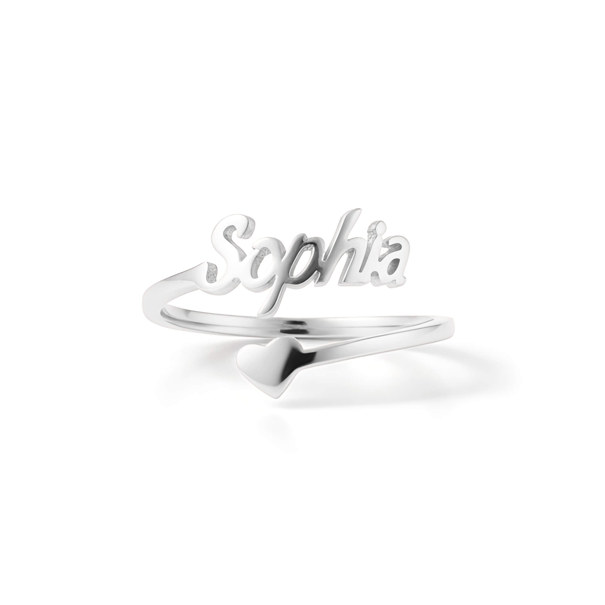 Personalized Name Heart Ring